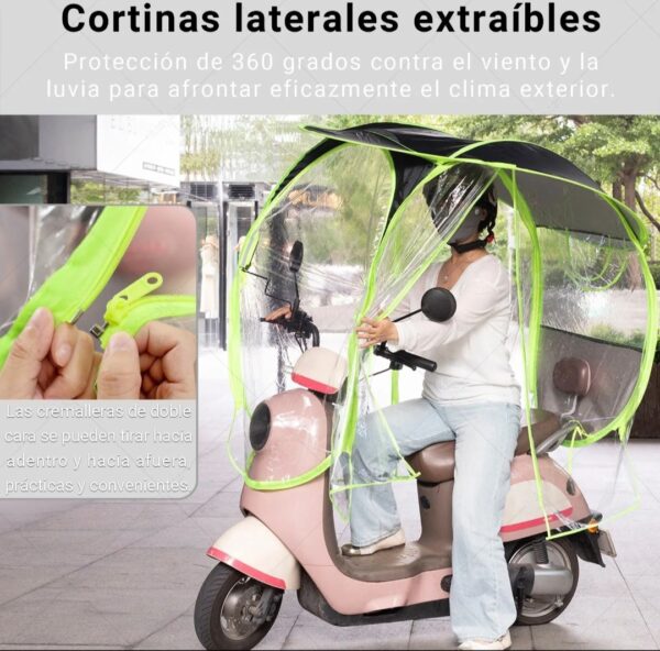 Techo impermeable de tela con cortinas